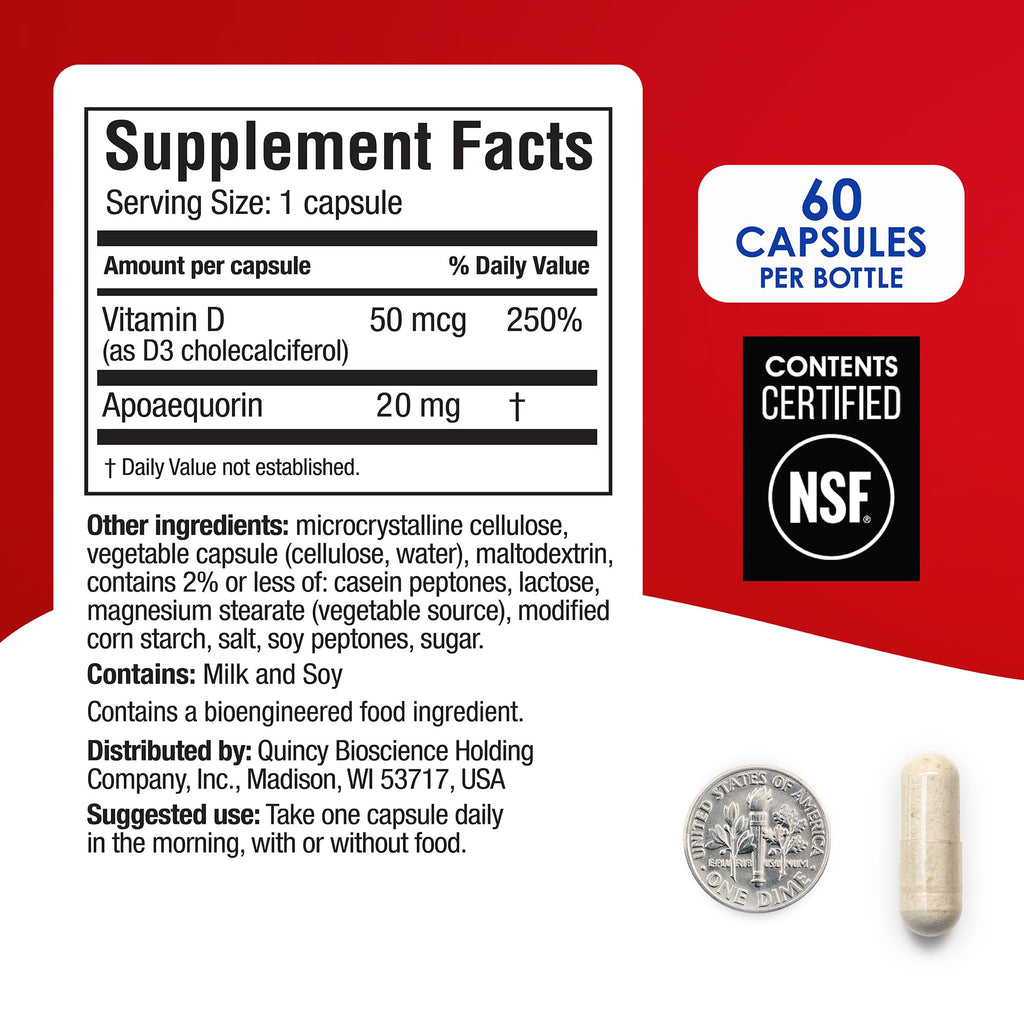 Prevagen Extra Strength - 60 Capsules (2 Month Supply) | Formulated for Your Brain | 20mg of Apoaequorin Plus Vitamin D3 with 7-Day Pill Minder