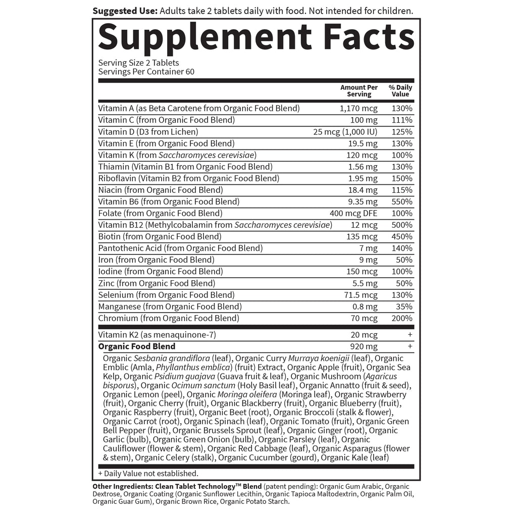 Garden of Life Organics Women's Multivitamin with Vitamin C, D3, Folate, B12, Biotin & Iron – Women's Multivitamin for Energy, Heart Health & Radiant Skin, USDA Organic, Non-GMO, Vegan, 120 Tablets