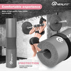 NEALFIT Barbell Pad Squat Pad for Squats���Squat Bar Pad���Great for Weightlifting,Lunges and Hip Thrusts���Foam Sponge Pad���Fit Standard and Olympic Bars Perfectly (Grey)