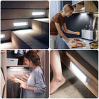 6 Pack Under Cabinet Lights Wireless, 58 LED Motion Sensor Light Indoor Rechargeable Magnetic Closet Lights Battery Operated, Under Counter Lights for Kitchen, Wardrobe, Hallway, Stairs