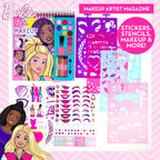 Horizon Group USA Barbie Magazine - Create Hair & Makeup Looks with 130+ Stencils, 180+ Stickers, Crayons & Pretend Makeup