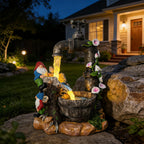 Solar Garden Gnomes Lights Outdoor Statues Yard Decorations Gifts for Mom
