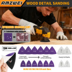 AMZWEI 153PCS Upgraded Multitool Blades Oscillating Tool Accessories with Sandpaper, Hook Knife, Titanium Saw Blades for Wood Metal Plastic Cutting, Compatible with Dewalt Ryobi Milwaukee Rockwell