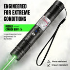 HITEKK High Power Green Laser Pointer | Tactical Long Range Green Laser Pointer | Single Press On/Off Tactical Lazer Pointer | Rechargeable Lazer Pointer and Carrying Case