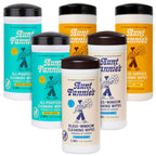 Aunt Fannie's Natural Cleaning Wipes Variety Pack, Multipurpose Surface Cleaner, 35 Count Each, Pack of 6
