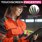 HANDLANDY Work Gloves for Women, Breathable Gardening Glove for Yard Maintenance, Hand Protection with Touch Screen for Gardeners, Farmers, Landscapers and Movers