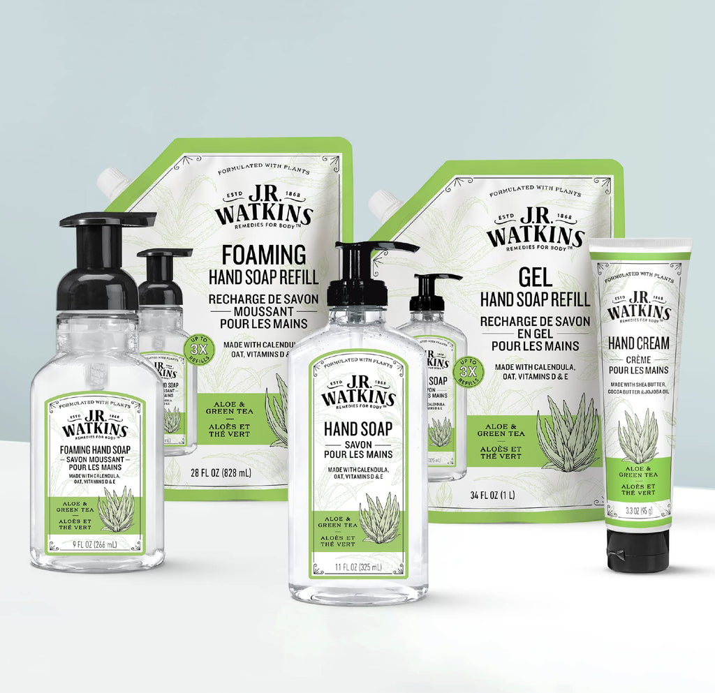 J.R. Watkins Hand Soap Refill, Aloe and Green Tea 34 fl Ounce