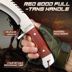 Freelander Full Tang Kukri Machete Knife with Leather Sheath for Yard Work