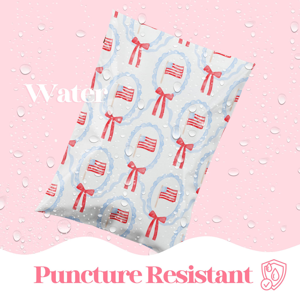 Pretty Package Store Poly Mailers 6x9, American Flag, 100 Pack