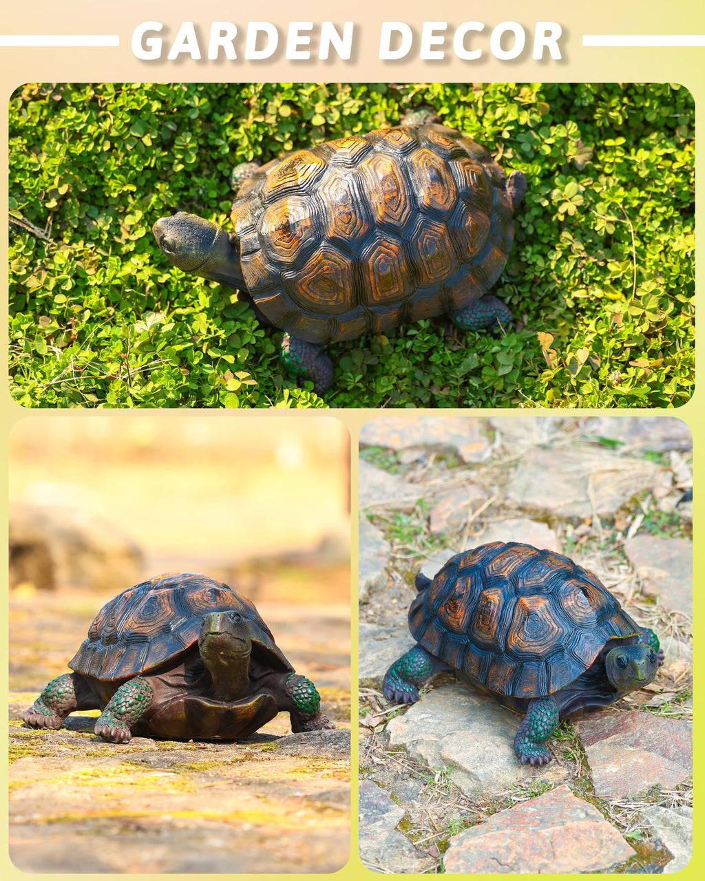 Sdeetesamjun Tortoise Turtle Statue,Resin Garden Sculpture Indoor/Outdoor Yard Lawn Ornament,Home Decor (Large)