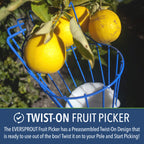 EVERSPROUT 4.5 to 12 Ft Fruit Picker with TwistOn Basket and Extension Pole
