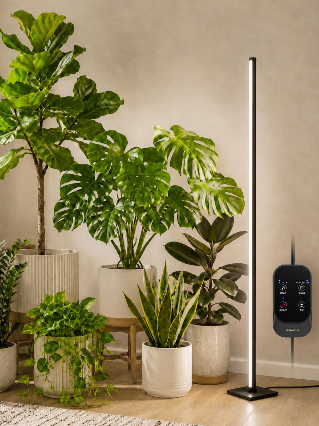 GLOWRIUM Vertical Grow Light for Indoor Plants, 60in LED Standing Lamp