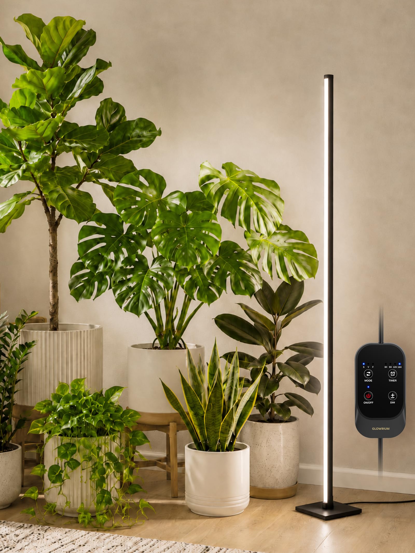 GLOWRIUM Vertical Grow Light for Indoor Plants, 60in LED Standing Lamp