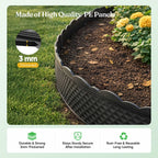 Grenebo 4.72 in x 33.2 Ft Garden Edging Border Kit, Flexible No Dig