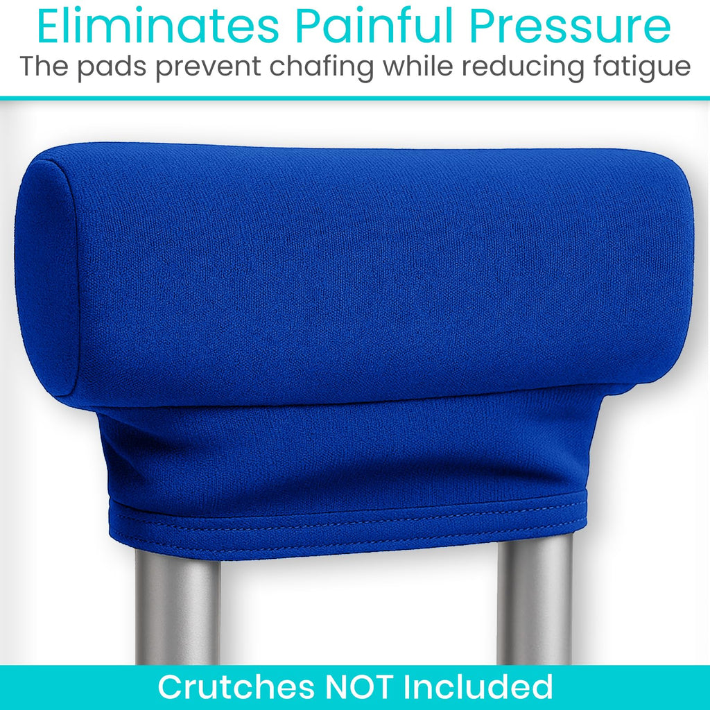 Vive Premium Crutch Pads & Hand Grips - Comfortable, Breathable, Machine Washable Padding - Moisture Wicking & Odor Reducing Pillow Accessory Covers for Adult & Youth Walking Crutches