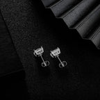 MDFUN 316L Stainless Steel Square Stud Earrings Set for Women Men 3-7MM