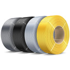 SUNLU 4KG Silk PLA Plus Filament Refill, No-Spool 3D Printer Silk Filament 1.75mm for Reusable Spools, Compatible with Bambu Lab 3D Printers, 1KG/Roll, 4 Packs, Light Gold+Silver+Black+Grey