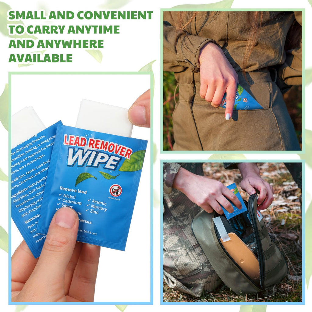 Heigble 200 Pack Lead Remover Wipes for Shooting Hand&Surface Cleaning Wipes Effectively Removes Lead, Dust, Oil&Grime Individually Wrapped Wipe for Shooting Ranges, Hunting, Industrial Use (Blue)