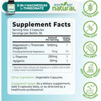 Magnesium L-Threonate Complex with Apigenin and L-theanine, 90 Capsules, Patented Magtein Supplement