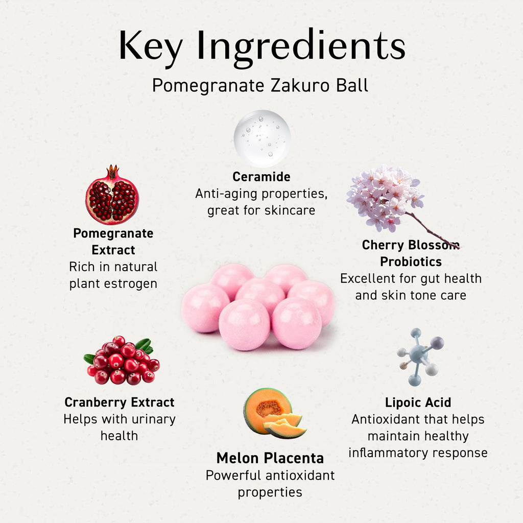 Umeken Pomegranate Zakuro Ball Chewable Supplement, Natural Pomegranate Extract with Vitamins and Minerals, Japanese Supplement for Women, 360 Count per Bottle, 4 Month Supply, Pack of 2 Bottles