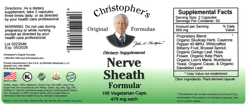 Christopher's Original Formulas Nerve Sheath Formula Capsule 100 ct.
