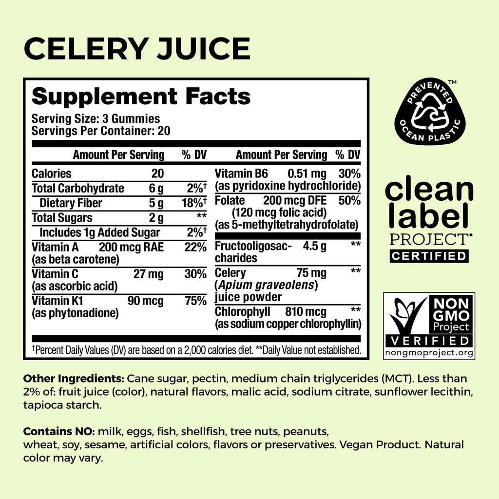 HUM Celery Juice Fiber Gummies for Adults, First Prebiotic Celery Juice Gummy, Gluten Free Fiber Supplement Supports Detoxification, Gut Health, Greens Gummies, Chlorophyll & Prebiotic Fiber, 60 Count