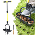 Jardineer Lawn Aerator Coring Tool with Soil Core Tray, Core Aerator with 4" Deep Plugs and Wider Foot Pedal, Manual Grass Plug Aeration Tool for Compacted Soil, Improving Lawn Health