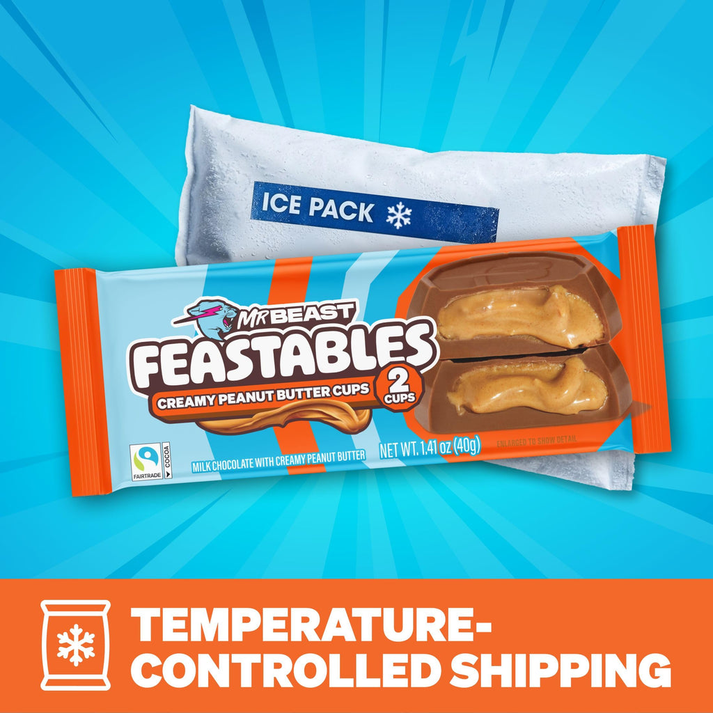 MrBeast Feastables Peanut Butter Cups Milk Chocolate, 24 Count, 2-Cup Packs