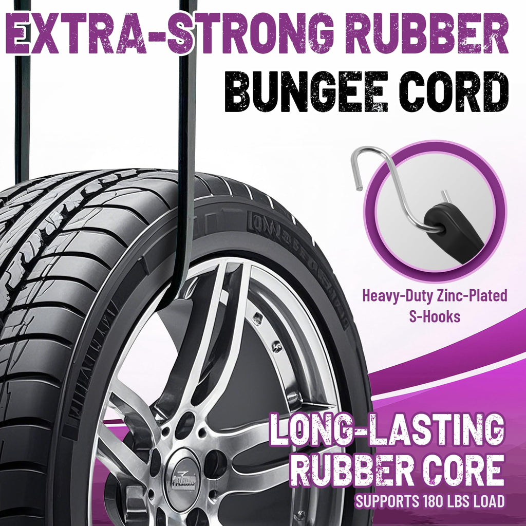 Bolvixor Bungee Cords with Hooks (20 Pack) – 10", 15", 21", 31" Heavy Duty EPDM Rubber Tarp Straps, Max Stretch 2X, Load 180+ LBS, Crimped S Hooks for Cargo, Trucks, Camping, Outdoor Use