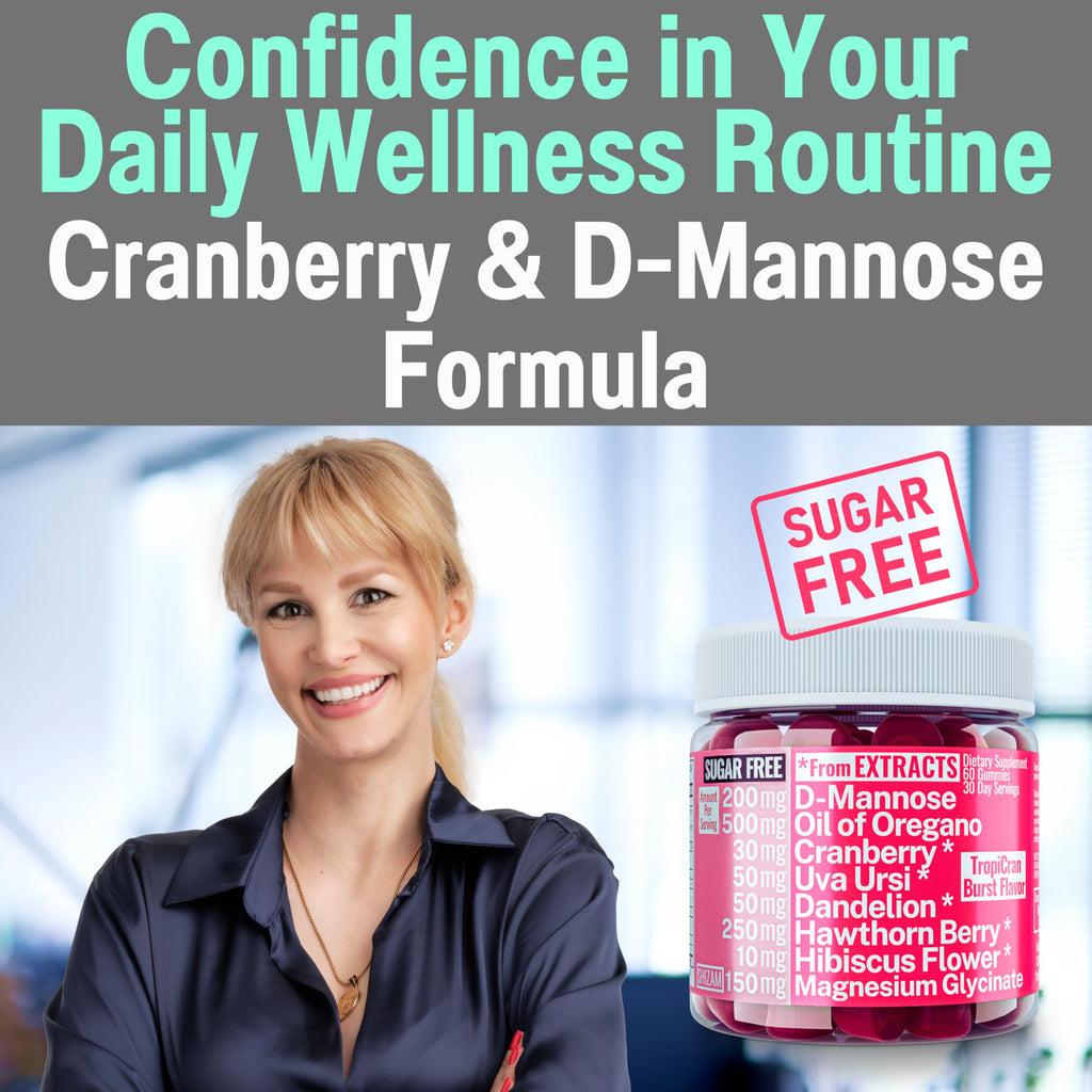 SHIZAM Oil of Oregano D-Mannose Dandelion Root Hawthorn Berry Extract Uva Ursi Gummies with Hibiscus Cranberry Magnesium Glycinate for Women