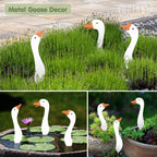 OUUJUOZ Metal Outdoor Goose Statue - Garden & Yard Decor, 17" Lawn Goose Figurine with Vibrant Rust-Resistant Finish, Weatherproof Metal Goose Decor for Patio, Entryway or Garden Gifts for Women