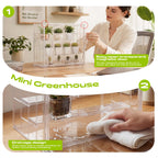 Clear Mini Greenhouse Indoor, Tabletop Portable Greenhouse with Magnetic Door Small Acrylic Plant Green House for Seed Starting, Plant Grow Warmer,and Home Gardening Display