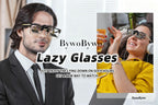 BywoBywo New Lazy Glasses 90 Degree for Lying Down Reading or Watching TV,Clip Glasses No Frame Arm Knitting Up Neck Relax, Prism Glasses for Looking Up Playing Mobile