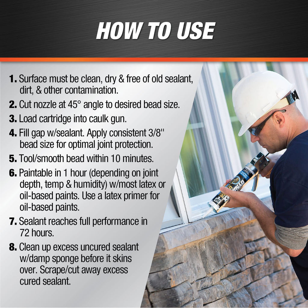 DAP Dynaflex Ultra Advanced Exterior Sealant, Iron Gray, 10.1 Oz (7079818215)