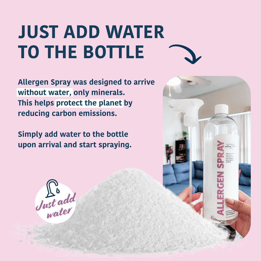 Allergy Asthma Clean Allergen Spray, Pets, Dust Allergies & More, Air & Surface, Just Add Water, Bottle, Over 33oz
