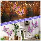 2 Pack Solar Butterfly Lights LED 9.8" Metal Butterfly Outdoor Wall Decor