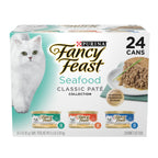 Purina Fancy Feast Seafood Pate Wet Cat Food Variety Pack (24) 3oz Cans