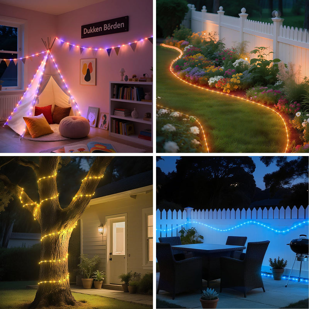 Rope Lights for Outside, 40FT 120LED Color Changing Not Connectable 5mm