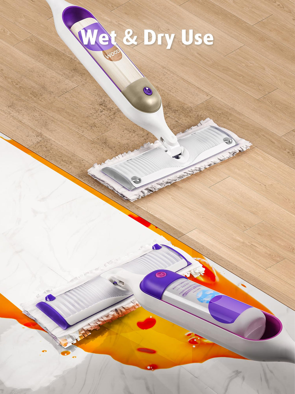 AIR U+ 12 Pack Disposable Power Mop Pads Refills for Swiffer Power Mop, Unscented 14-Layer Thickened Multi-Surface Replacement Mopping Refills Pads for Floor Surface Cleaning