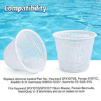 WENPENG Pool Skimmer Basket 8 Inch Pool Filter Basket with Handle (Set of 2), Plastic Replacement Skimmer basket for Inground Pool Remove Leaves Debris, Fits Most Hayward Pentair Pool Skimmers (White)