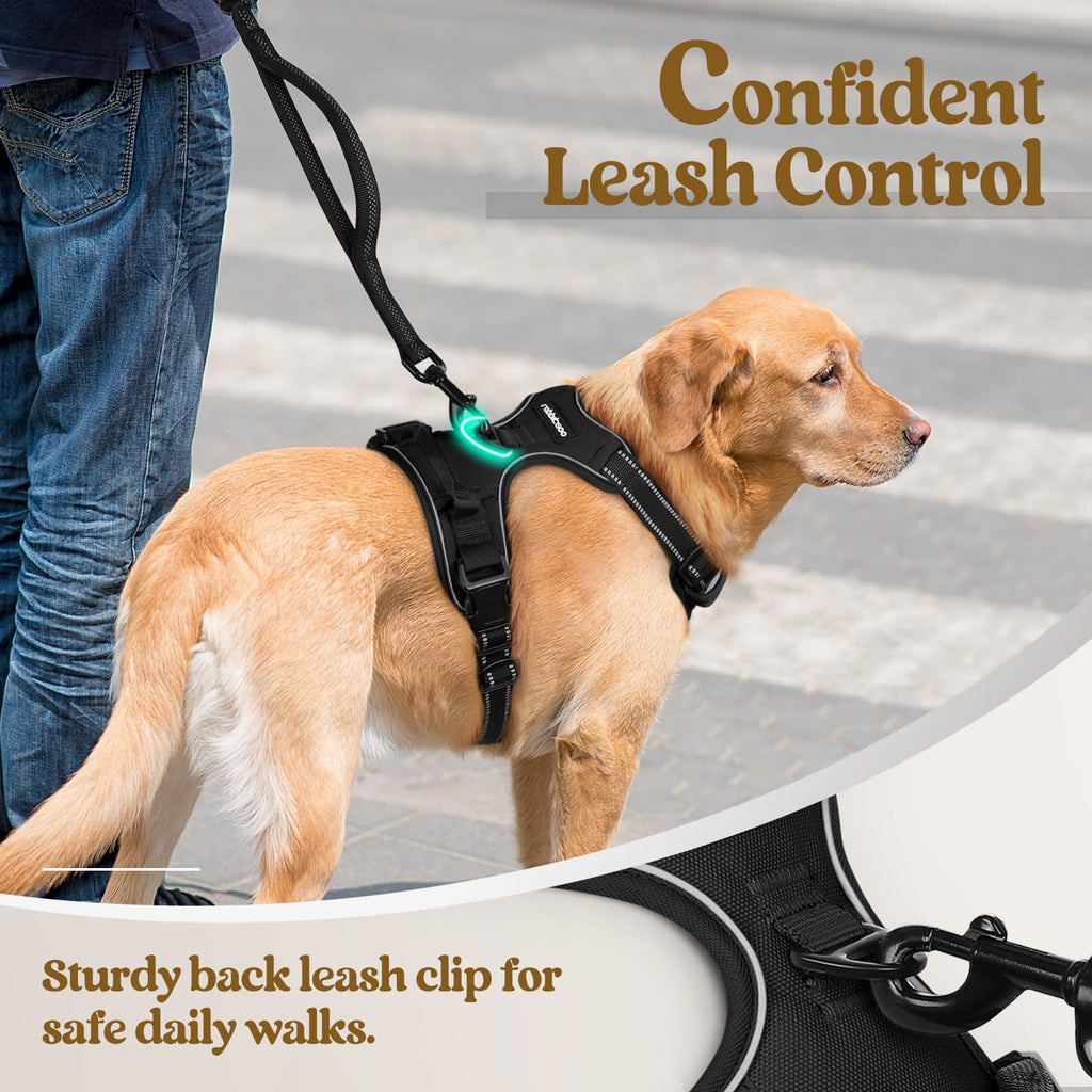 rabbitgoo Dog Harness, No Pull for Large Dogs with 2 Leash Clips, Pet Vest