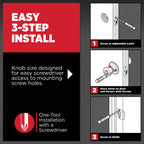 Kwikset Cove Interior Passage Door Knob, Handle For Closet and Hallway Doors, Non-Locking Doorknob in Satin Nickel, with Microban Protection