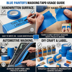 Duccinp Blue Painters Tape 2 Inch Wide, 4 Rolls Masking Tape 1.89 Inch x 55 Yards – Strong Adhesion Painter’s Tape, No Residue Blue Masking Tape for Painting, DIY, Packaging & Multi-Surface Use
