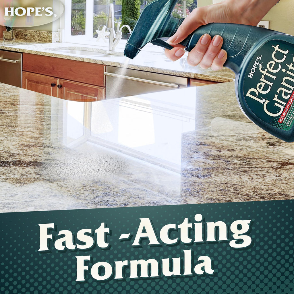 HOPE'S Perfect Granite & Marble Countertop Cleaner Refill, Stain Remover and Polish, Streak-Free, Ammonia-Free, 67.6 Ounce, Pack of 1