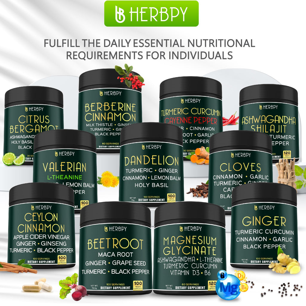 Herbpy 4in1 Cardamom Supplement - Green & Black Cardamom Seeds with Turmeric & Black Pepper – Digestive Health & Natural Wellness - 100 Vegan Capsules