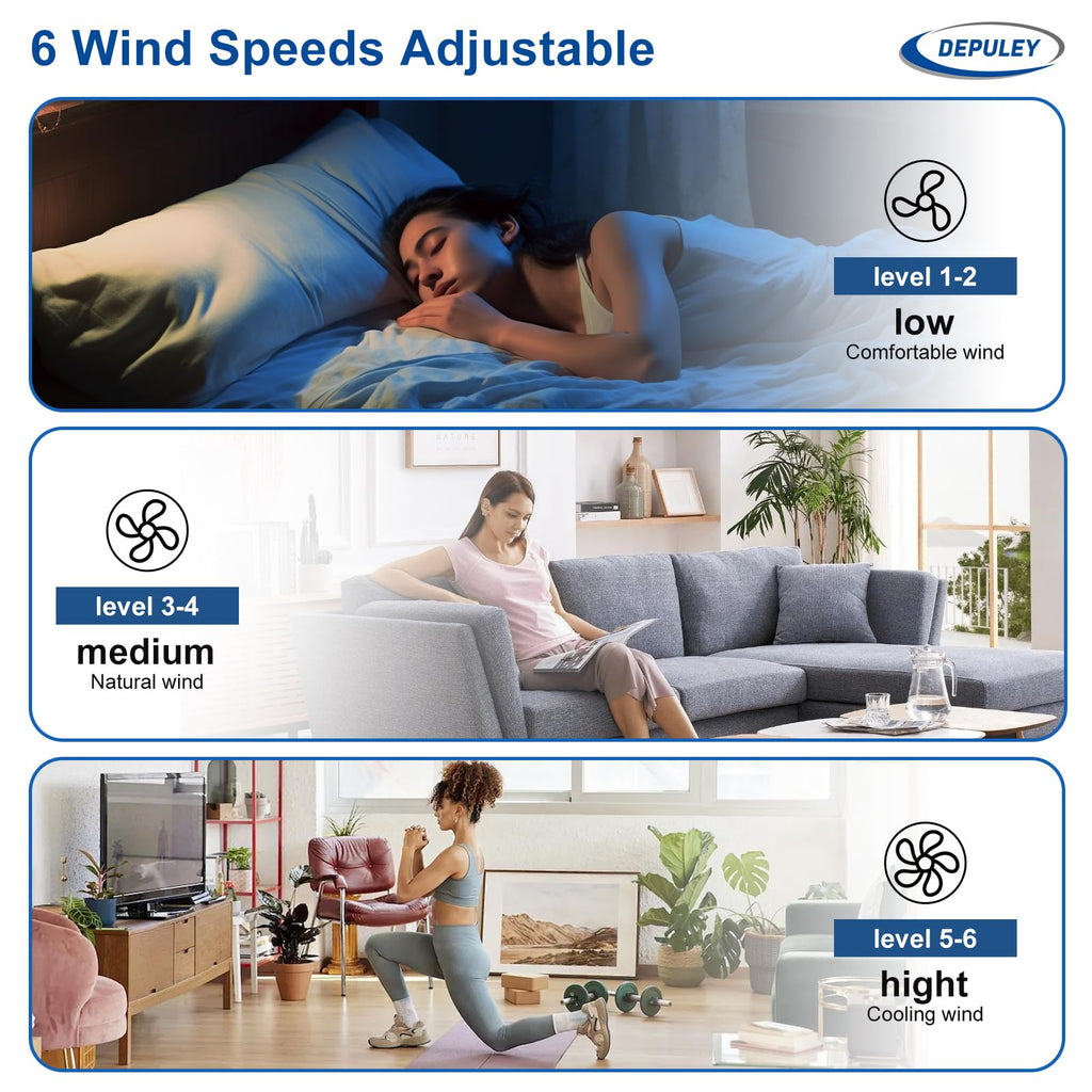 Depuley Ceiling Fans with Lights for Bedroom: 42 In Smart Low Profile Ceiling Fan with Voice Alex APP Remote Control - Wood Fandelier Flush Mount Fan 3 Blades Dimmable 3CCT Ultra Quiet