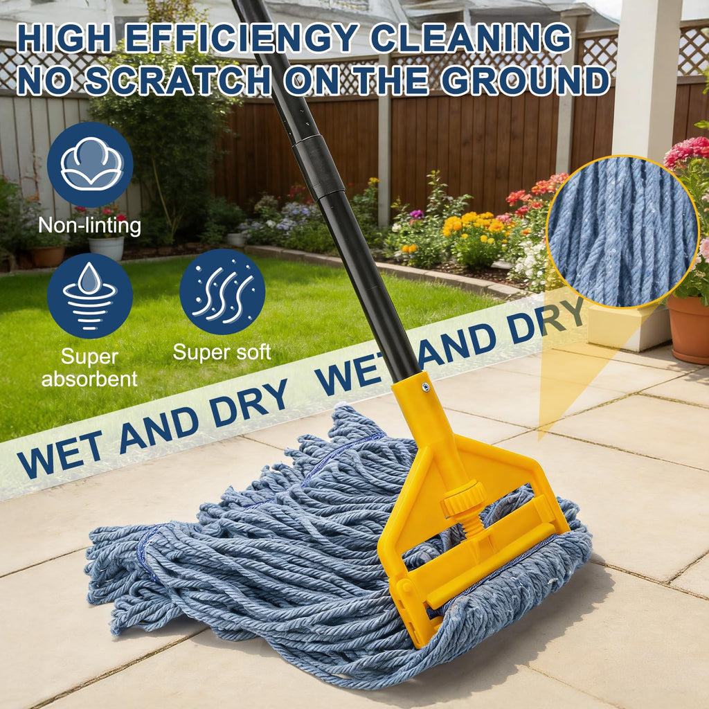 KeFanta 2 Pack Commercial Mop Heavy Duty Industrial Mops,60" Long Handle