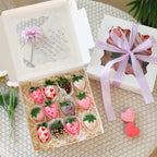 Moretoes 30pcs Bakery Boxes, 8x8x2.5 Cookie Boxes with Window, White Treat Containers for Donuts, Chocolate Strawberries, Pie, Birthday Party, Mother's Day, Weddings