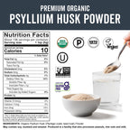 Viva Naturals Organic Psyllium Husk Powder, 24 oz – Finely Ground, Unflavored, Vegan, Keto, Paleo, Non-GMO Plant-Based Superfood, Good Source of Fiber for Gluten-Free Baking, Juices & Smoothies