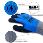 DongChu Insulated Electrician Gloves 1000V,ASTM D120 Certified High Voltage Resistant Flame Retardant Work Gloves, Electrical Rubber Non-slip Prevent Shock,Large